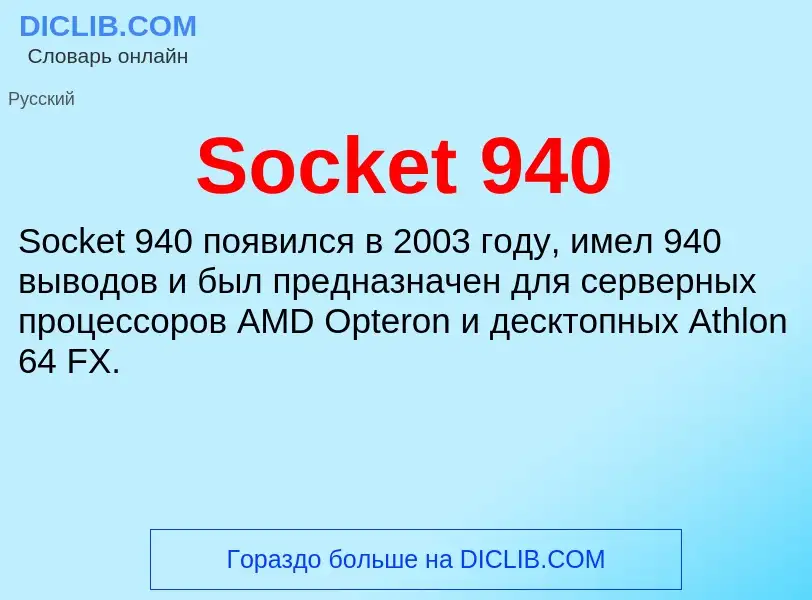 Che cos'è Socket 940 - definizione