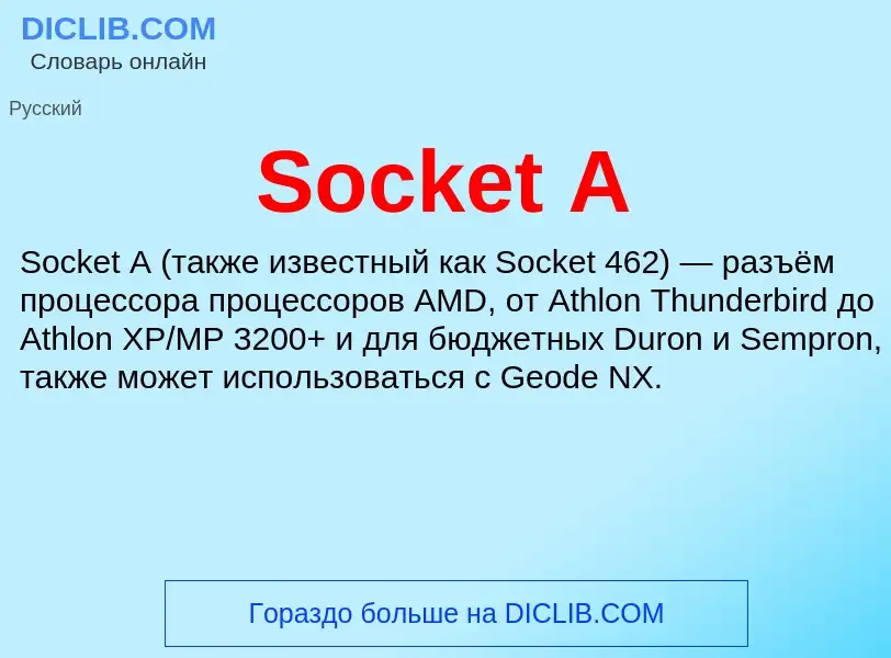 Che cos'è Socket A - definizione