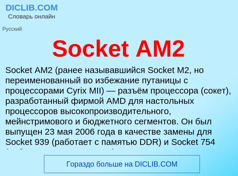 Che cos'è Socket AM2 - definizione