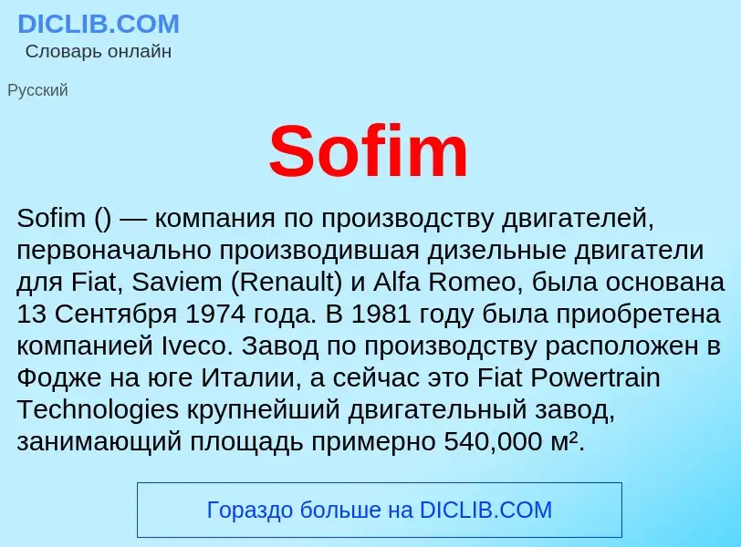 Che cos'è Sofim - definizione