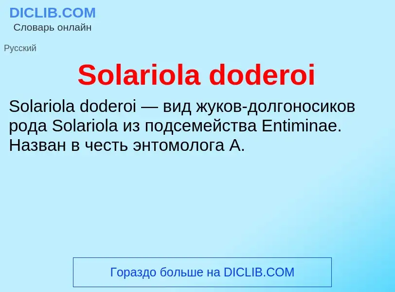 Che cos'è Solariola doderoi - definizione