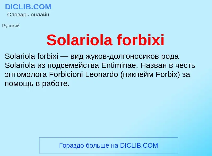 Che cos'è Solariola forbixi - definizione