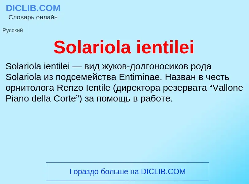 Che cos'è Solariola ientilei - definizione