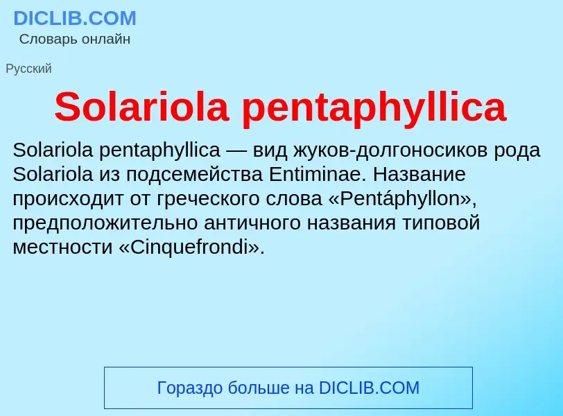 Che cos'è Solariola pentaphyllica - definizione