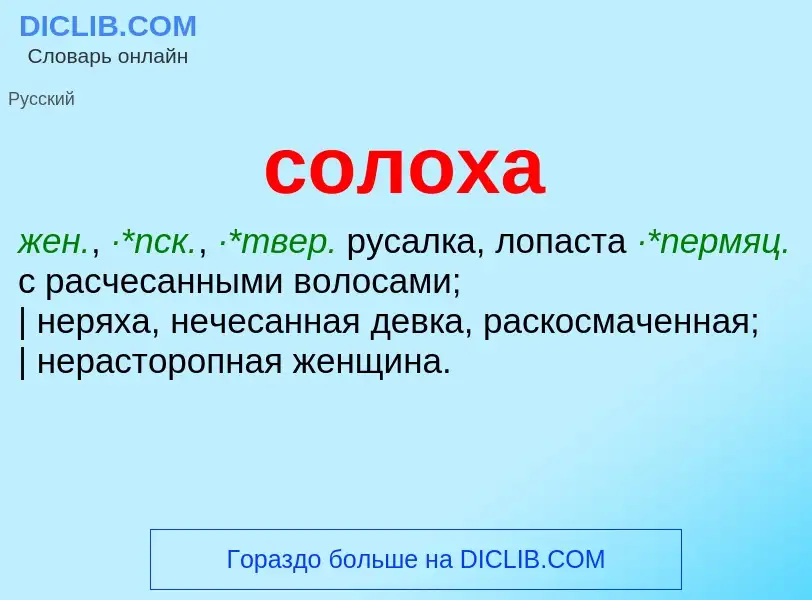 Was ist солоха - Definition