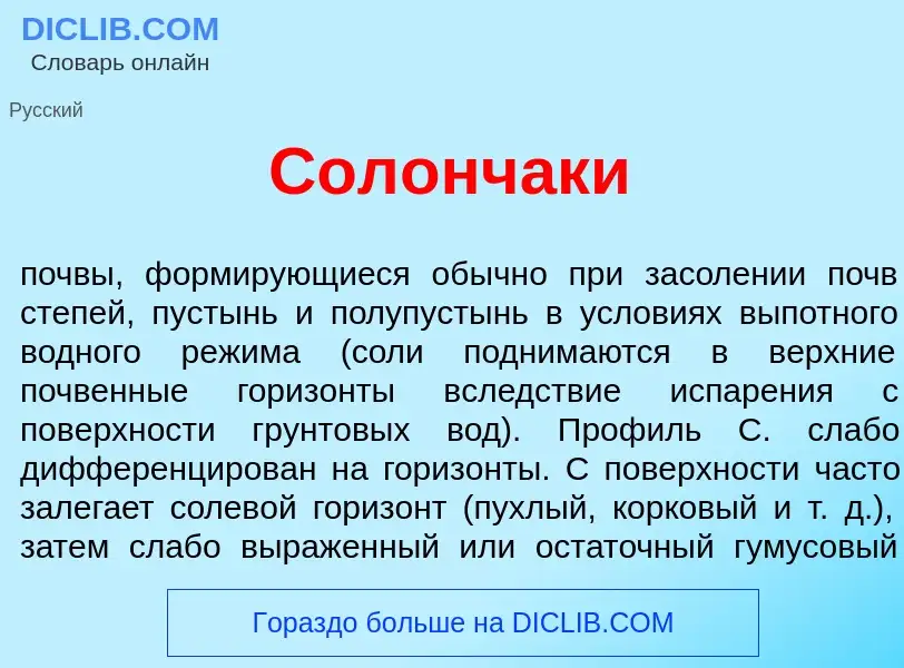 Was ist Солончак<font color="red">и</font> - Definition