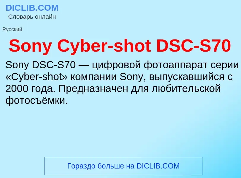 Che cos'è Sony Cyber-shot DSC-S70 - definizione