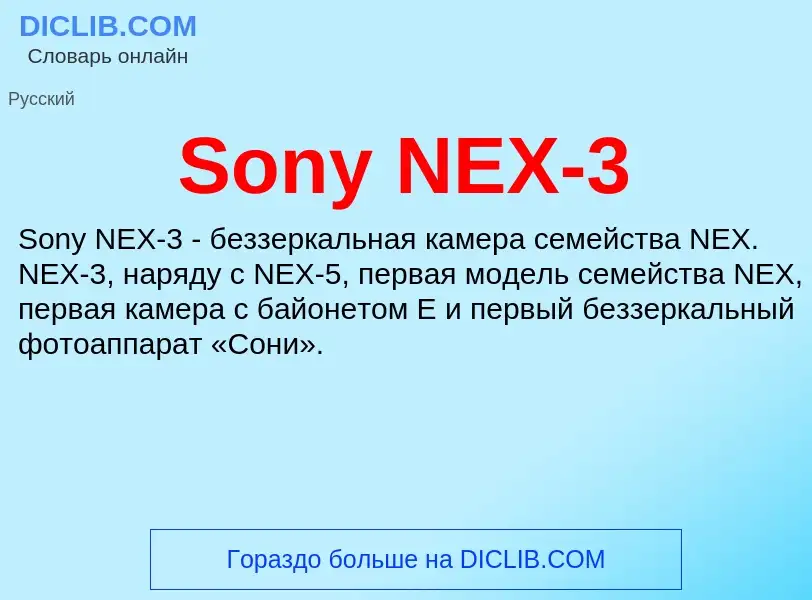 Che cos'è Sony NEX-3 - definizione