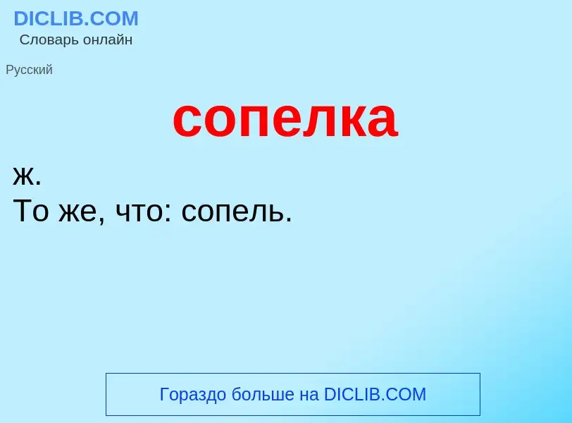 Что такое сопелка - определение