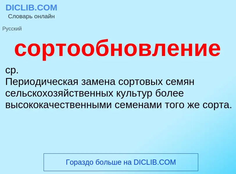 ¿Qué es сортообновление? - significado y definición