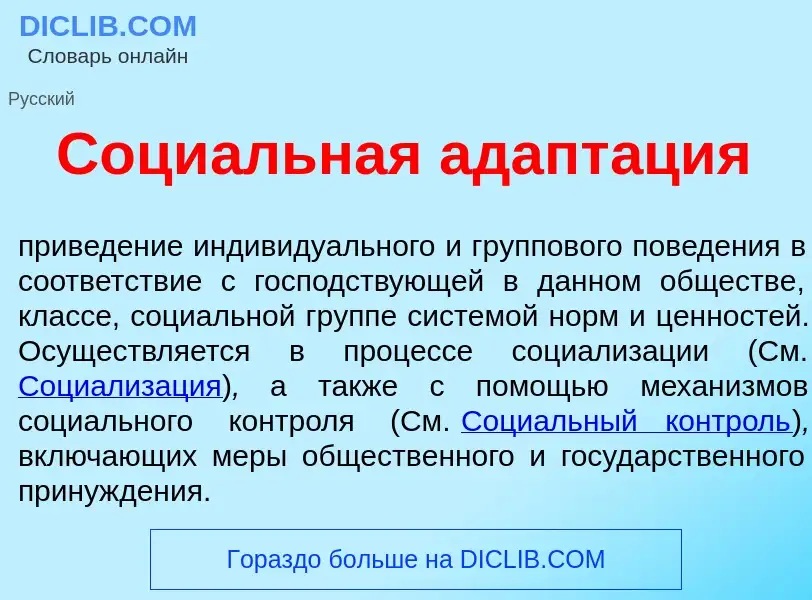 Was ist Соци<font color="red">а</font>льная адапт<font color="red">а</font>ция - Definition