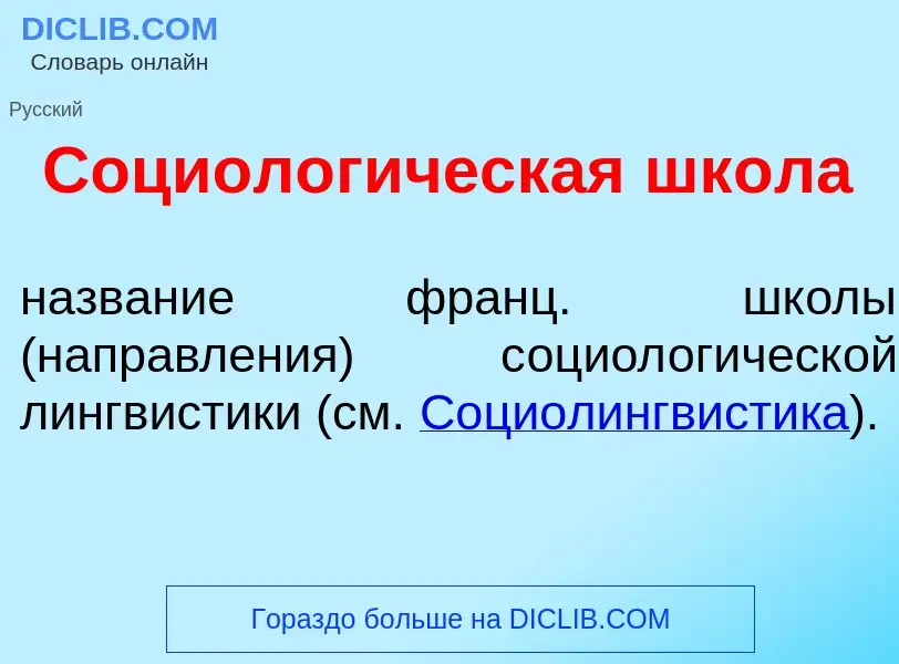 Che cos'è Социолог<font color="red">и</font>ческая шк<font color="red">о</font>ла - definizione