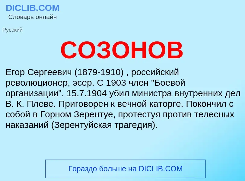 What is СОЗОНОВ - definition