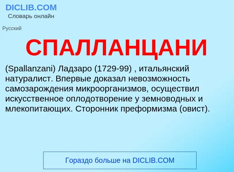 What is СПАЛЛАНЦАНИ - meaning and definition