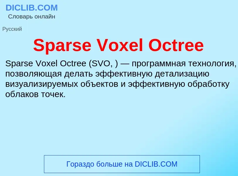 Che cos'è Sparse Voxel Octree - definizione