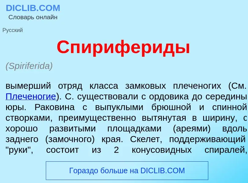 Что такое Спирифер<font color="red">и</font>ды - определение