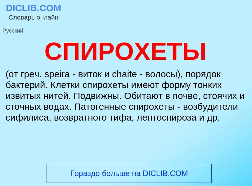 What is СПИРОХЕТЫ - meaning and definition