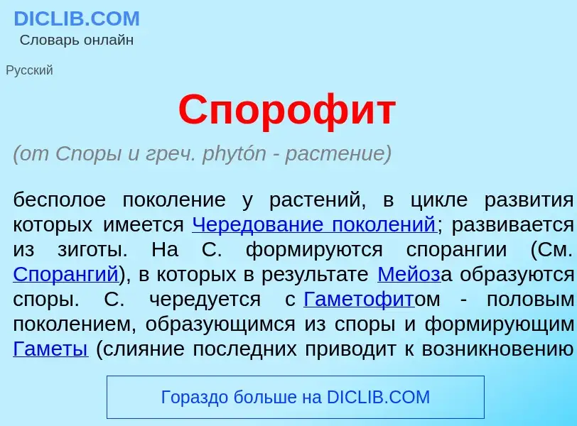 What is Спороф<font color="red">и</font>т - meaning and definition