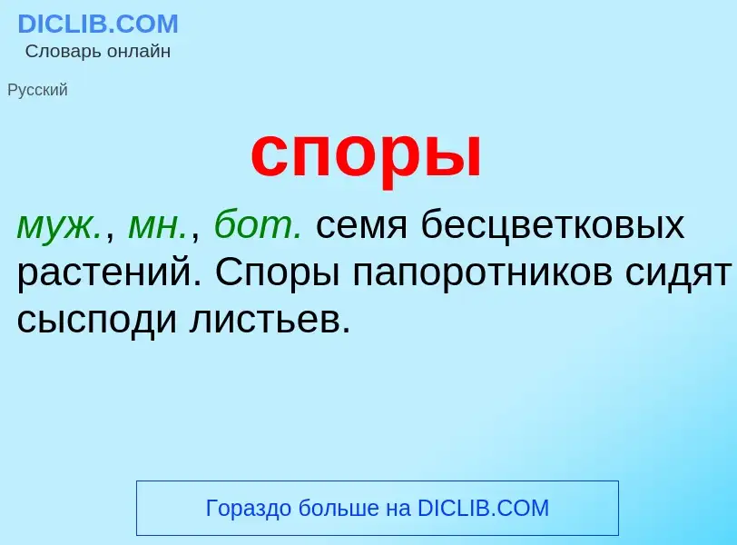 What is споры - meaning and definition