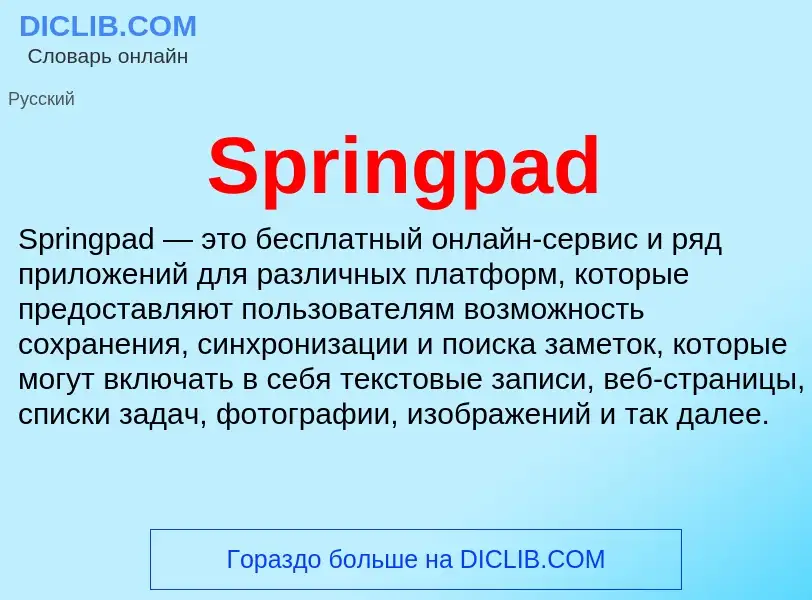 Che cos'è Springpad - definizione