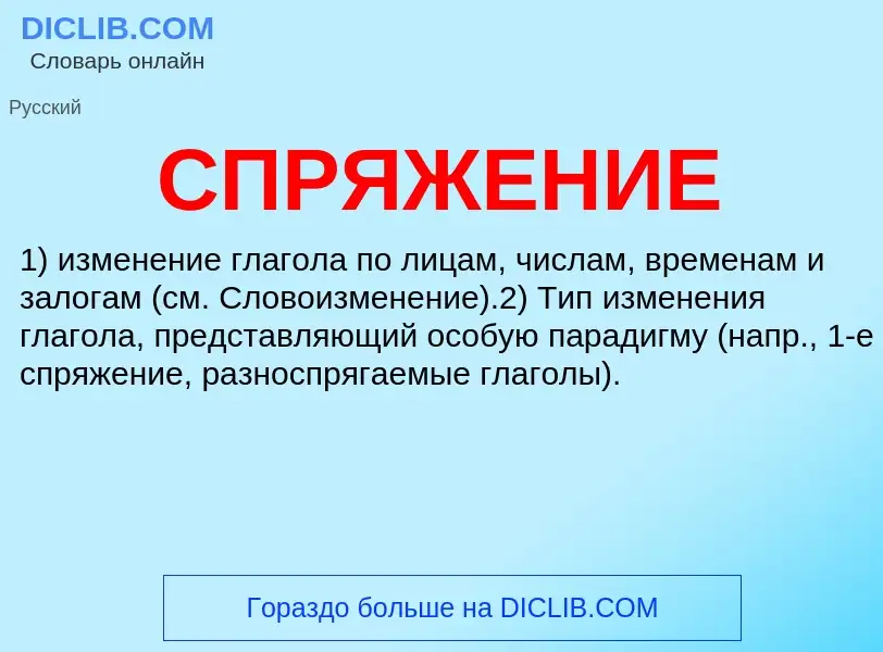 What is СПРЯЖЕНИЕ - meaning and definition