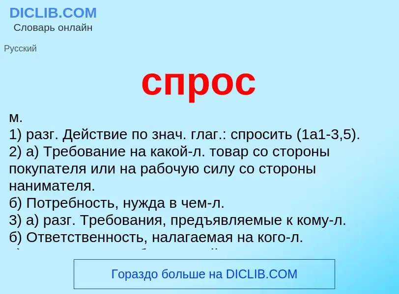 ¿Qué es спрос? - significado y definición