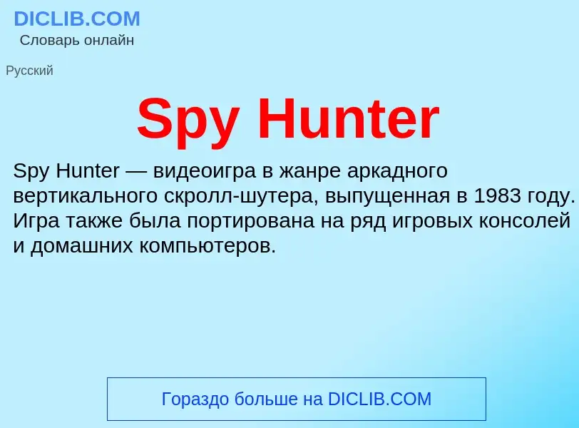 Che cos'è Spy Hunter - definizione