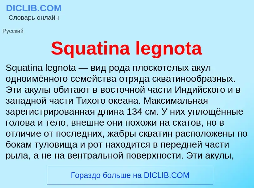 Che cos'è Squatina legnota - definizione