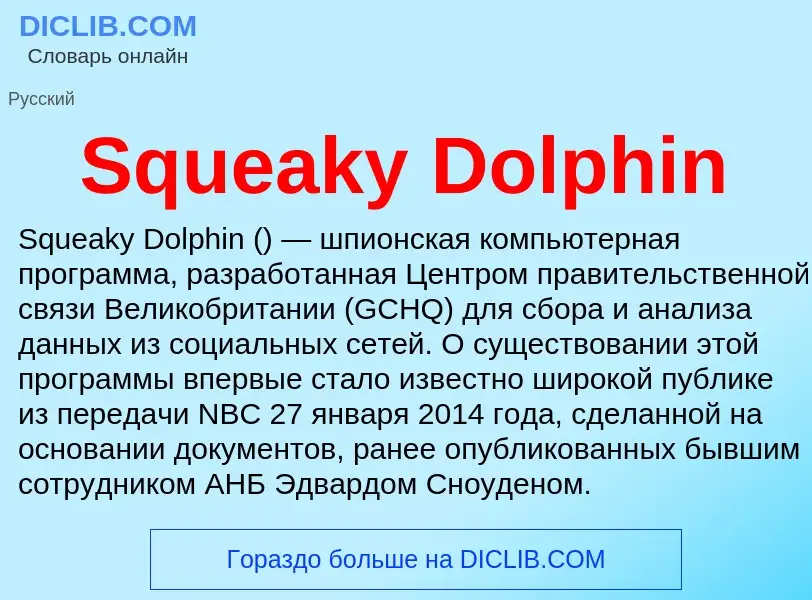 Che cos'è Squeaky Dolphin - definizione