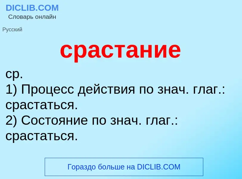 O que é срастание - definição, significado, conceito