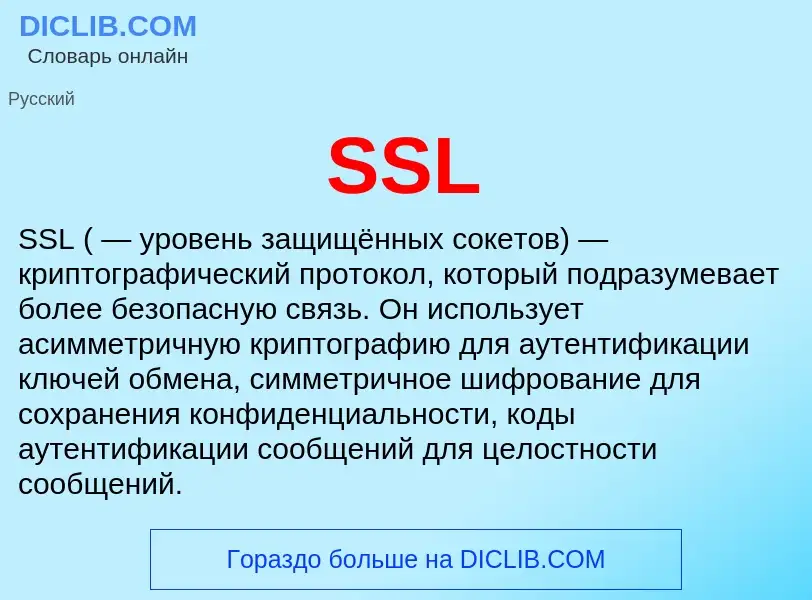 What is SSL - meaning and definition