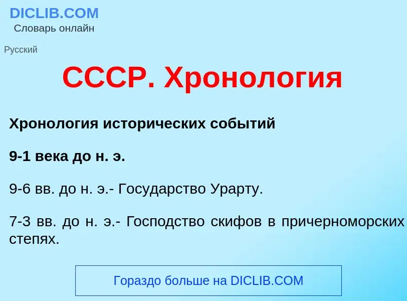 Что такое СССР. Хронология - определение