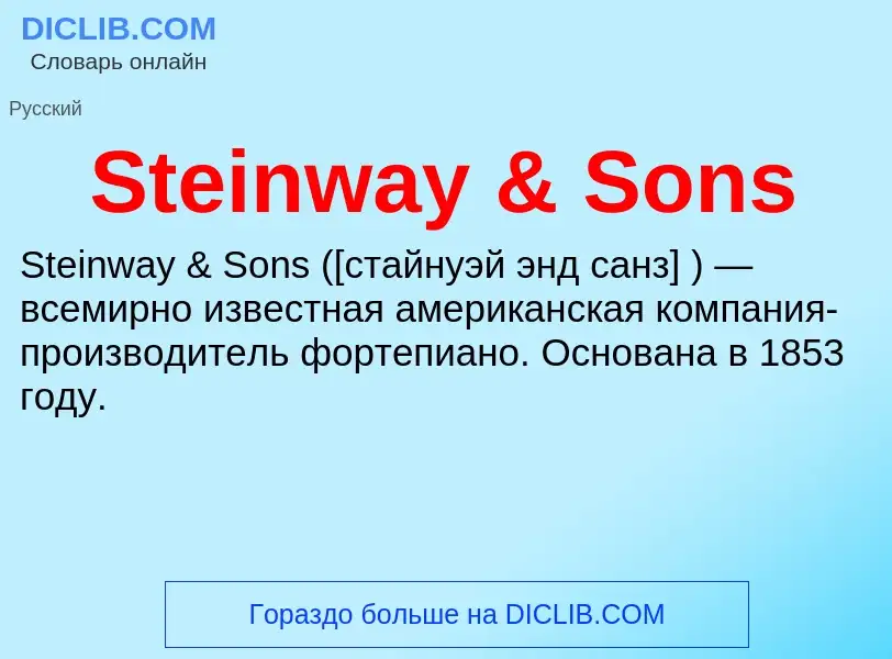 Che cos'è Steinway & Sons - definizione