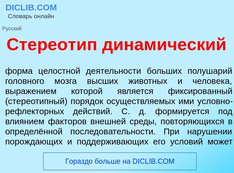 Что такое Стереот<font color="red">и</font>п динам<font color="red">и</font>ческий - определение