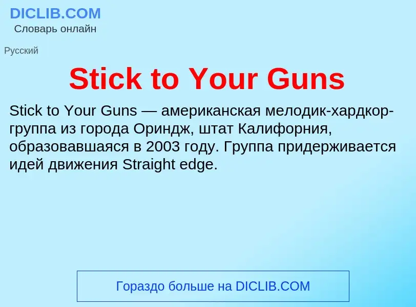 Che cos'è Stick to Your Guns - definizione