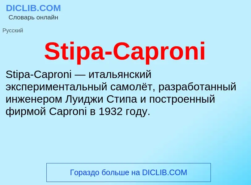 Что такое Stipa-Caproni - определение