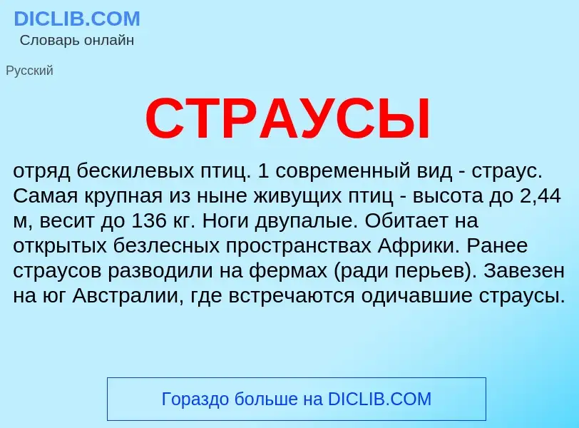 Wat is СТРАУСЫ - definition