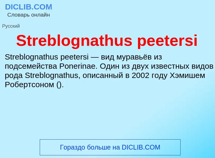 Τι είναι Streblognathus peetersi - ορισμός