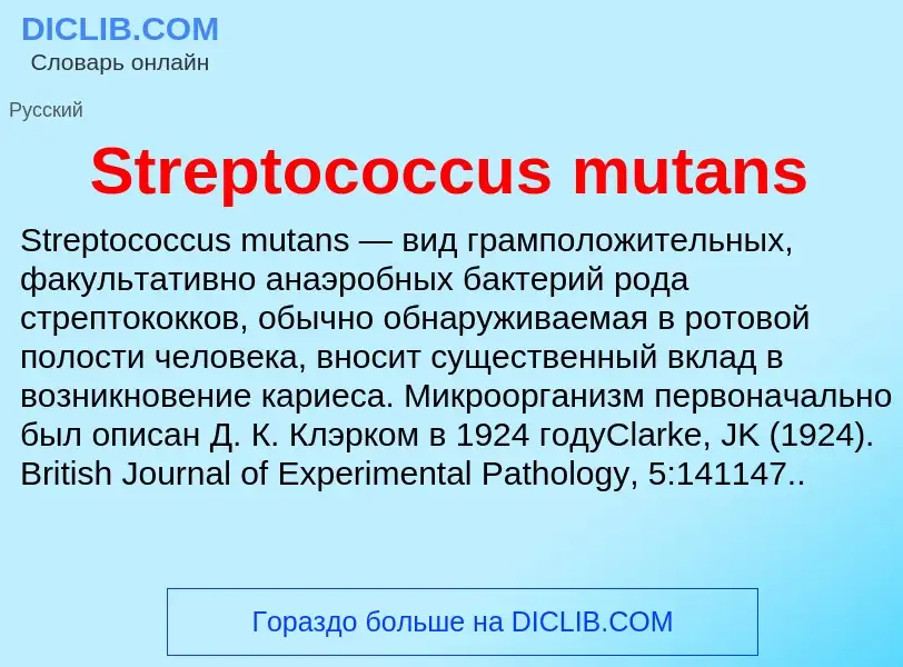 Τι είναι Streptococcus mutans - ορισμός