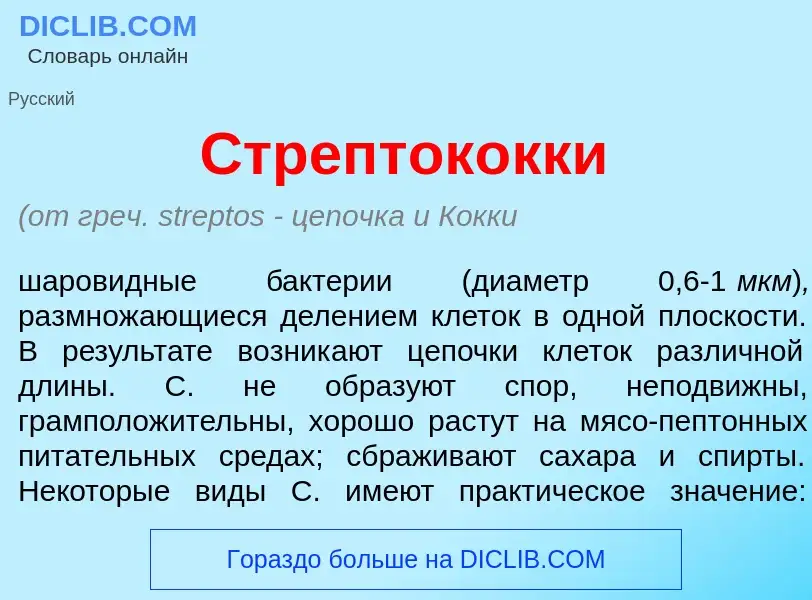 What is Стрепток<font color="red">о</font>кки - definition