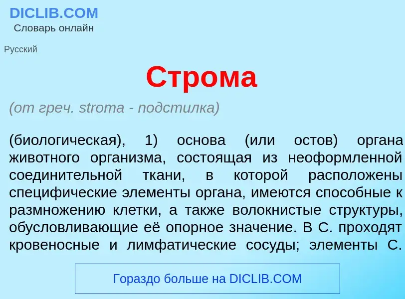 Что такое Стр<font color="red">о</font>ма - определение