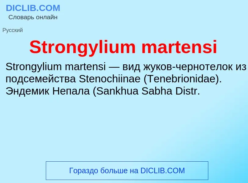 Что такое Strongylium martensi - определение