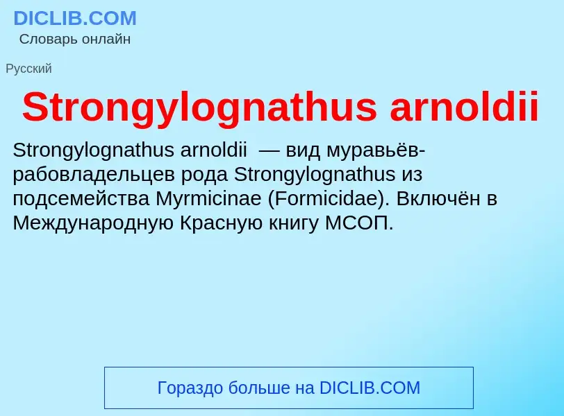 Что такое Strongylognathus arnoldii - определение