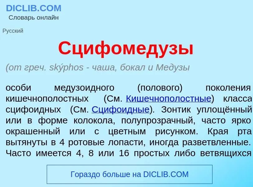 Was ist Сцифомед<font color="red">у</font>зы - Definition