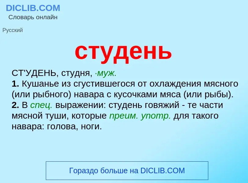 What is студень - meaning and definition