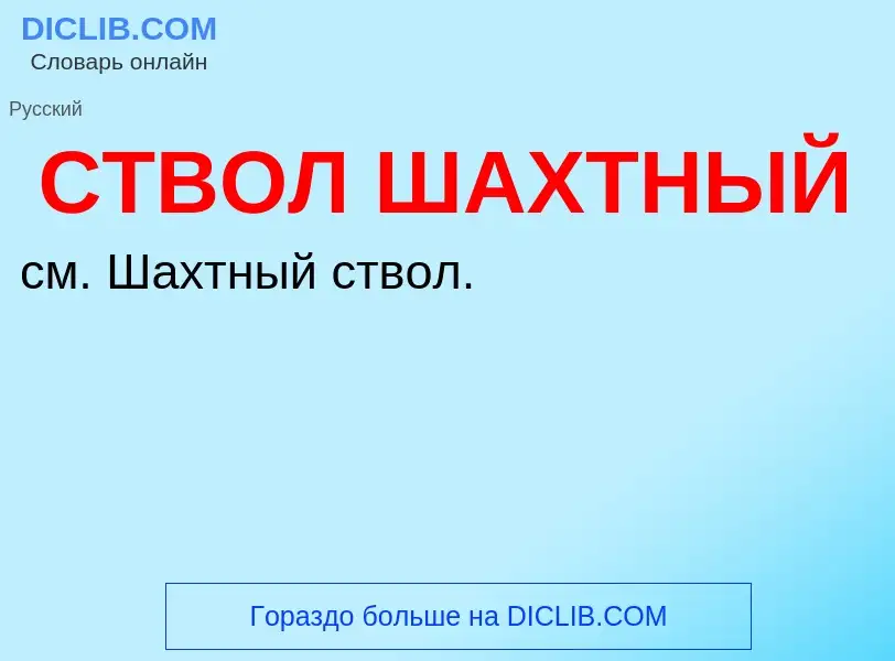 O que é СТВОЛ ШАХТНЫЙ - definição, significado, conceito