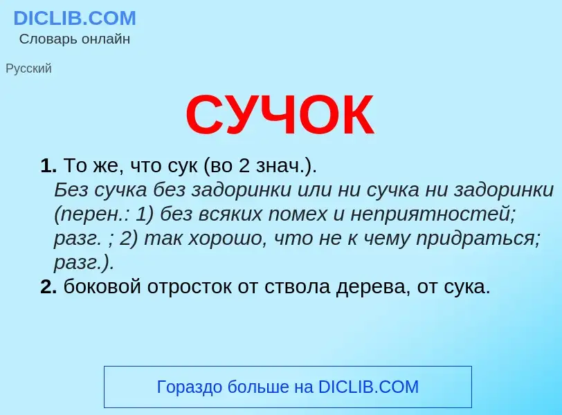 O que é СУЧОК - definição, significado, conceito