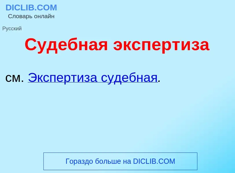 O que é Суд<font color="red">е</font>бная эксперт<font color="red">и</font>за - definição, significa