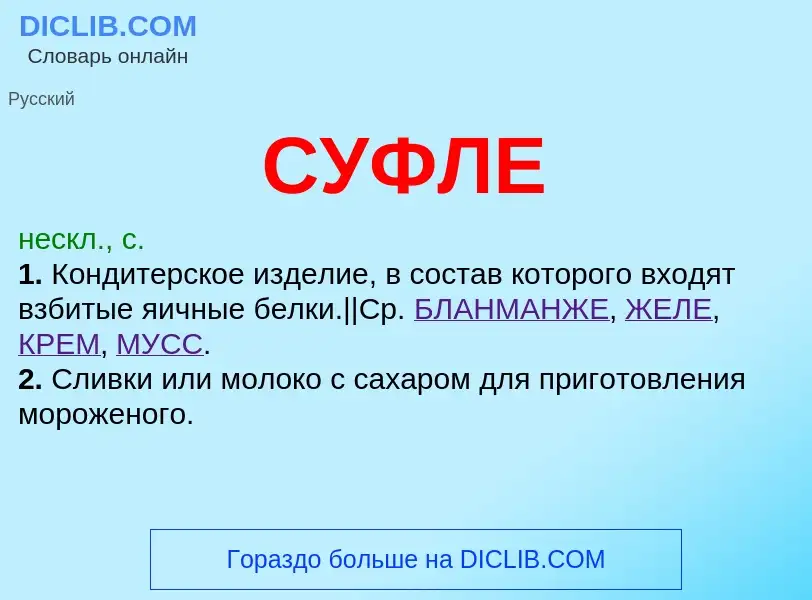 What is СУФЛЕ - meaning and definition