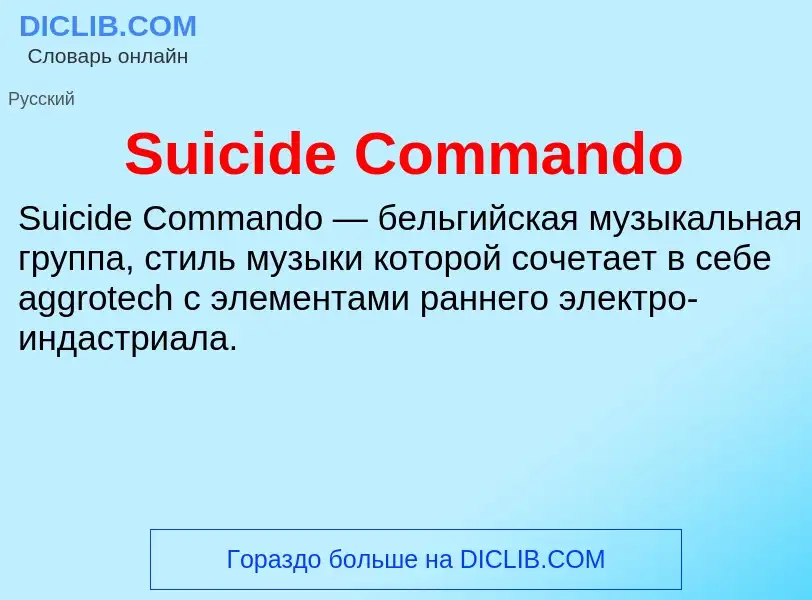 Τι είναι Suicide Commando - ορισμός